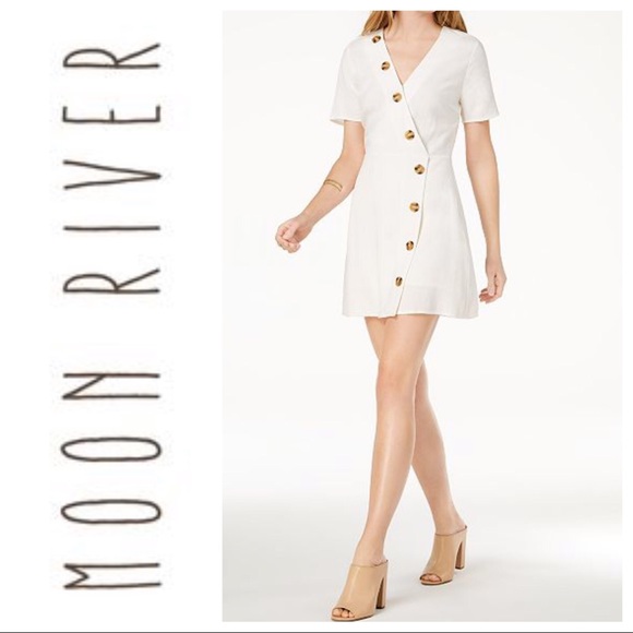 moon river button front dress
